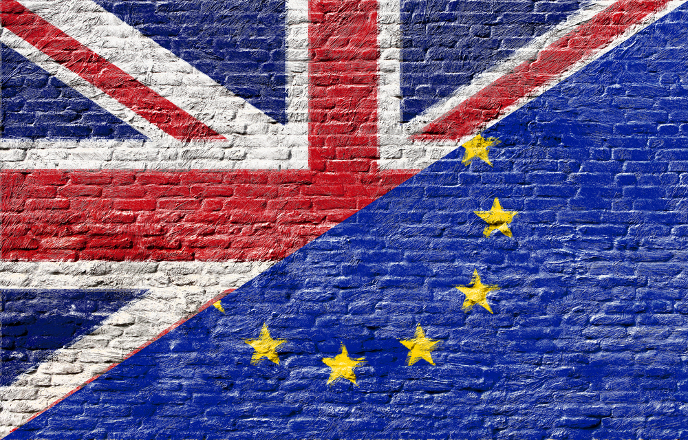 Half EU half Union Jack flag