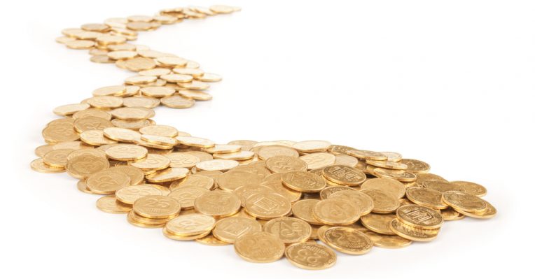 trail of gold coins