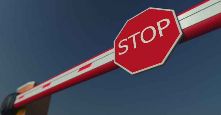barrier, stop sign