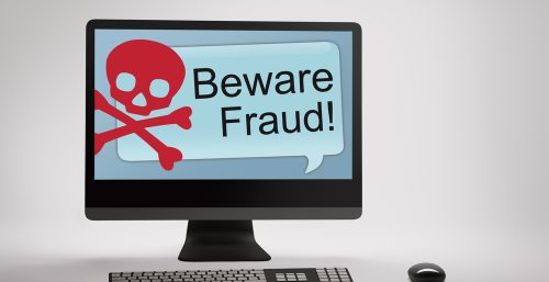 computer saying beware fraud