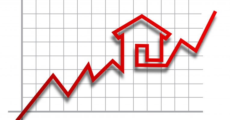 a graph with an upwards trend and a house on it to denote a story about Fintel