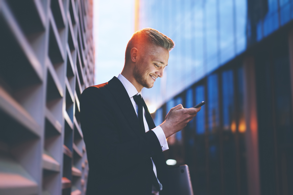 Happy businessman, successful