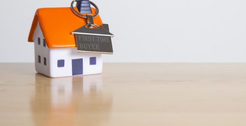 an image of a house with a keyring on top to denote a story about first-time buyers and building societies