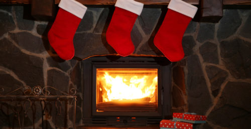 Christmas stocking to denote brokers' christmas wishes