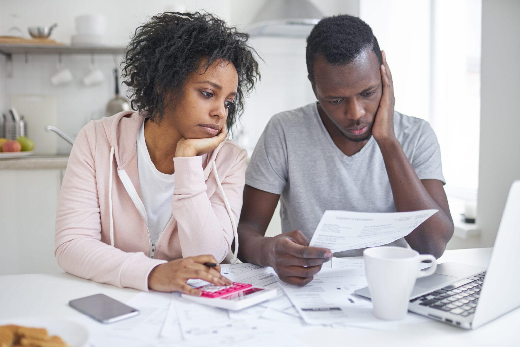 a photo of a couple stressed to denote the strain of the cost-of-living crisis from an FCA survey