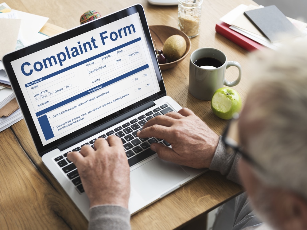 complaint form on a computer to denote the number of fos complaints rising