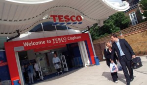 front of Tesco store