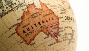 Globe highlighting Australia on map