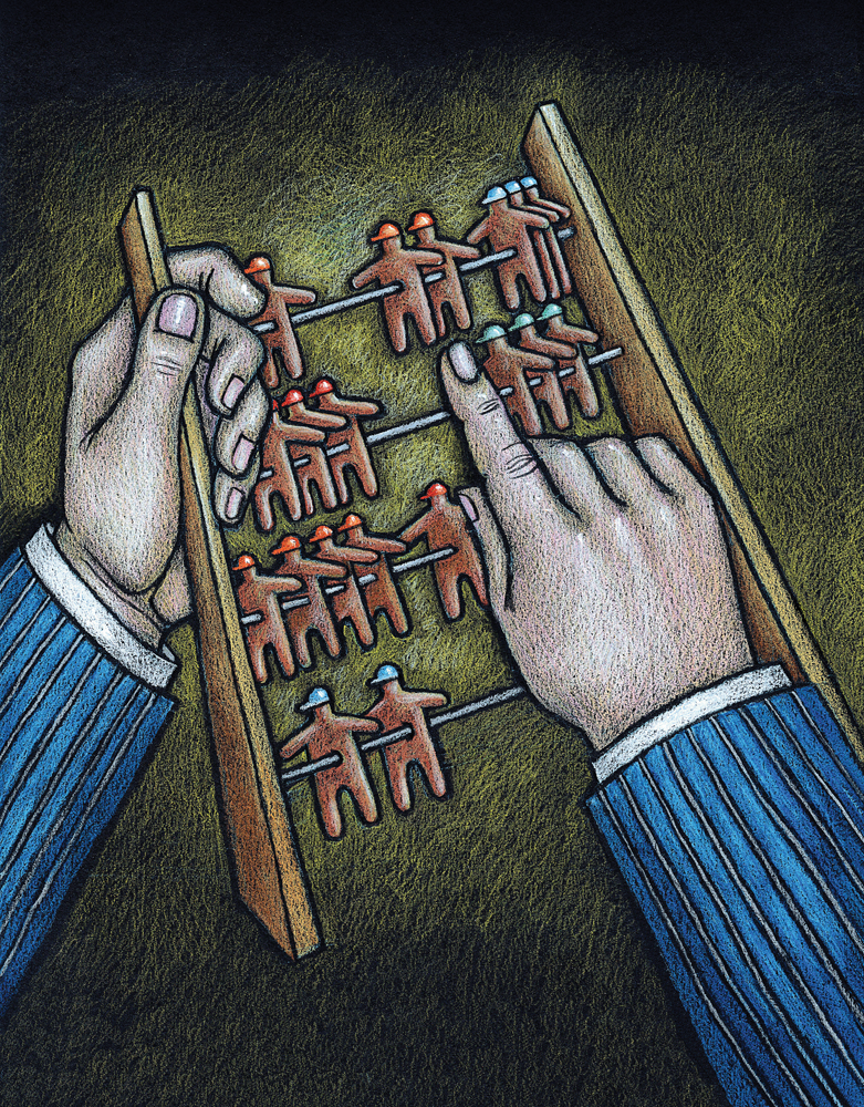 hands using an abacus
