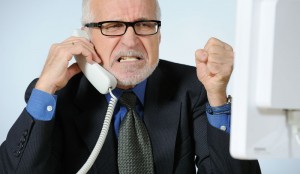 Angry man on the phone