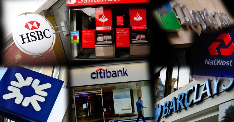 montage of top high street bank brands